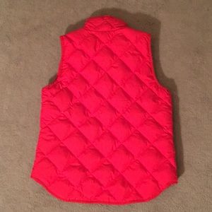 J. Crew red vest with gold buttons/zipper